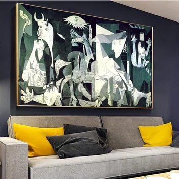 Dipinti di fama mondiale Wall Art Picasso Guernica HD dipinti ad olio su tela poster e stampe casa camera da letto soggiorno decorazione