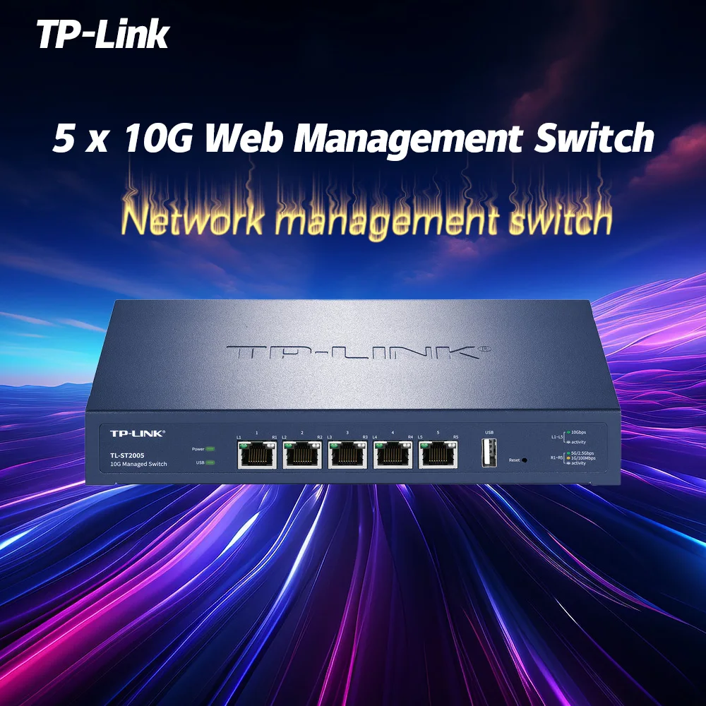 

Tp-link 10G Gigabit Layer2 Web Manager 10gbe Network Switch NAS Tl-ST2005 Lan Ethernet Networking Hub Internet Splitter