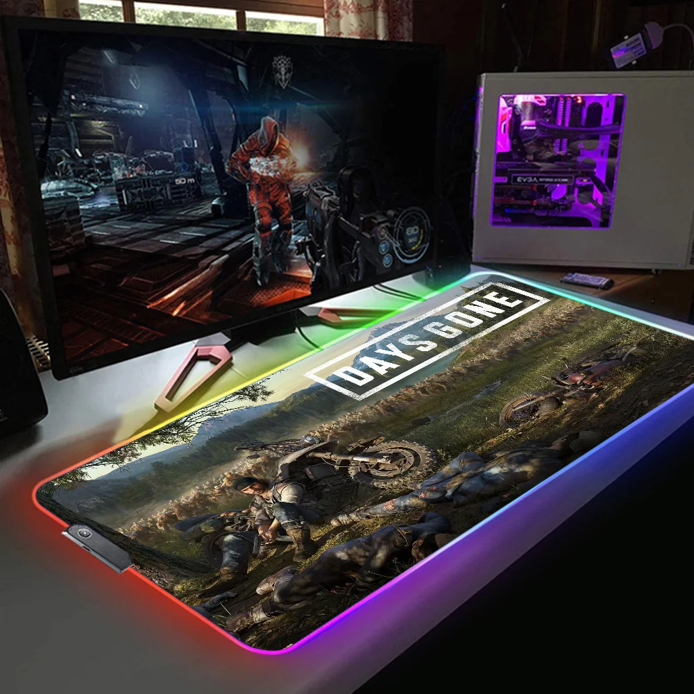 

Back Light Mouse Pad 900x400 Days gone Led Mousepad Table Mat Backlight Setup Gaming Accessory Rgb Gamer Extended Cheap Cabinet