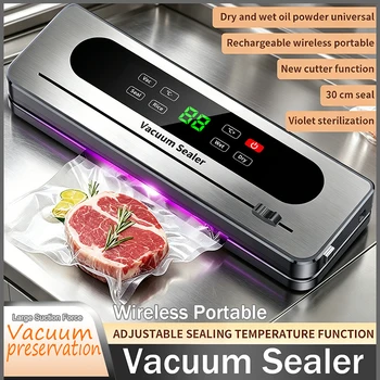 Rechargeable Wireless Vacuum Sealer, Dry/Wet Food Sealer with Built-in Cutter & Touch Buttons for Kitchen Food Storage 1