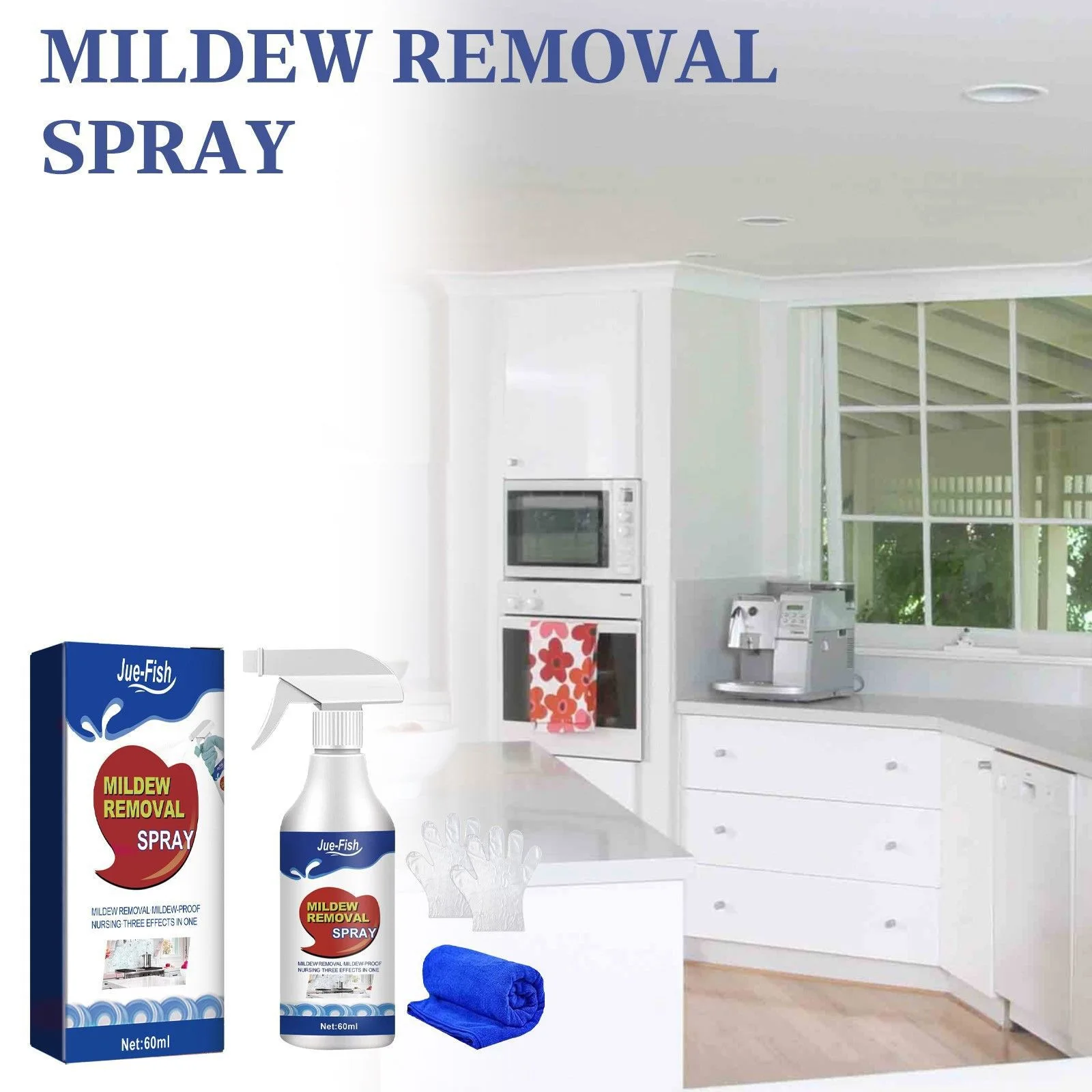 Description Picture 3 of itemMold Remover Spray Furniture Tile Wall Stains Mildews Eliminating Damp Antibacterial Deodorizing Bathroom Kitchen Mould Removing