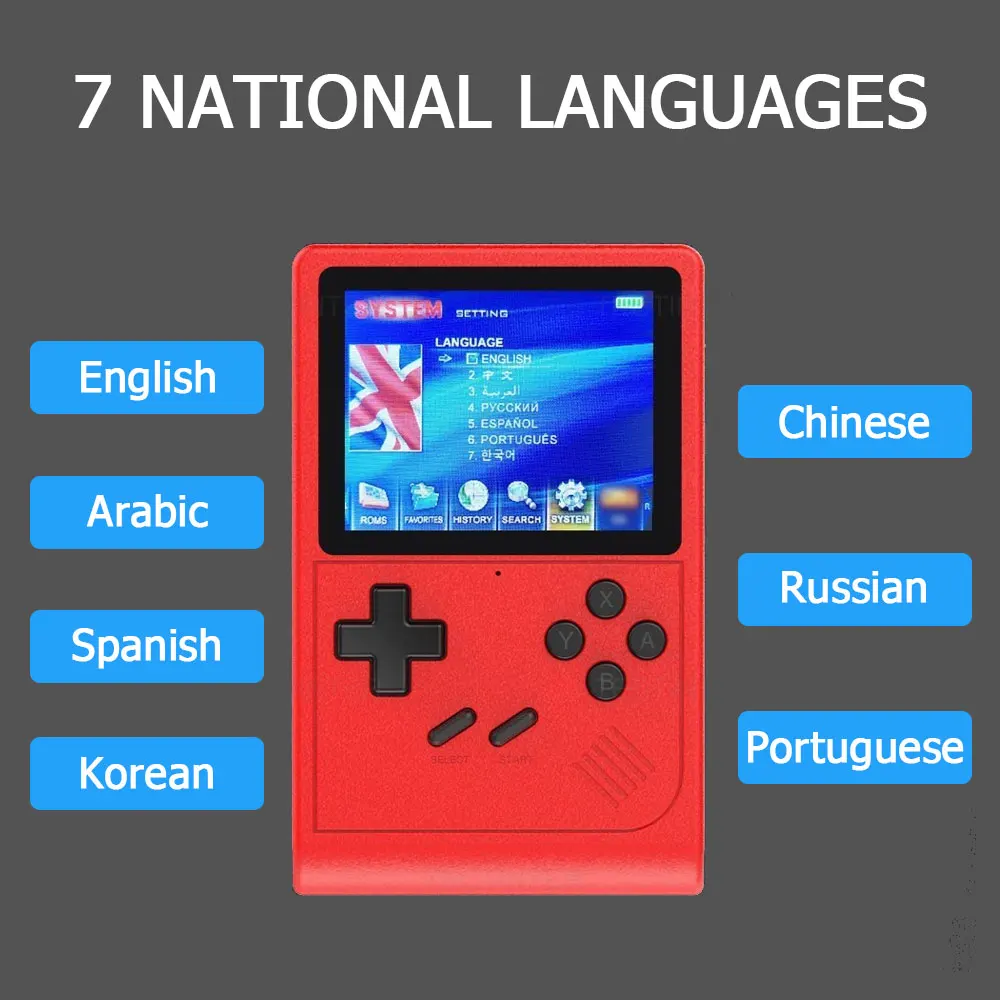 Handheld Game Player 3.0 Inch Screen Console Built-in 6000+ Games Video Game Console Support AV Output for SFC/GB/GBA/MD