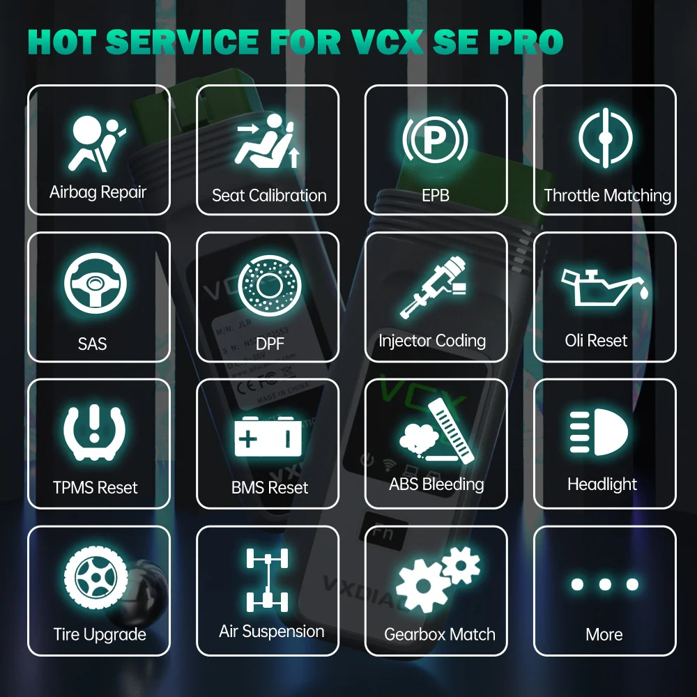VXDIAG VCX SE Pro 3 in 1 VX308 Scanner Diagnostico OBD2 per Auto, Strumento per VW GM Toyota Honda JLR Ford Mazda, Codifica e Programmazione ECU - immagine 6