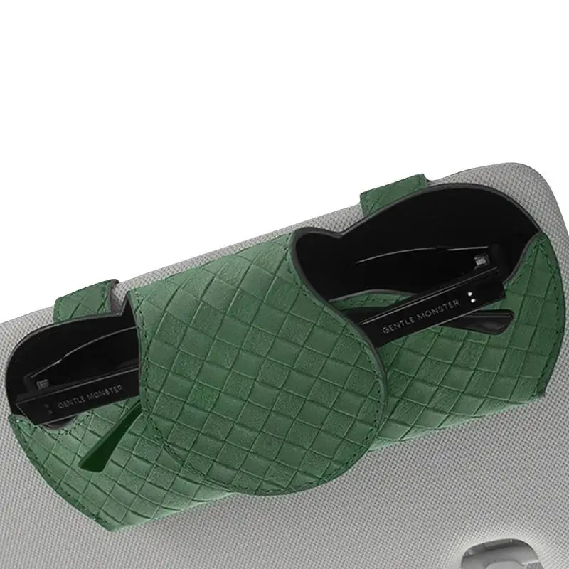 

Leather Sun Visor Glasses Clip Universal Car Interior Card Ticket Fastener Portable Sunglasses Holder Clips Auto Accessories