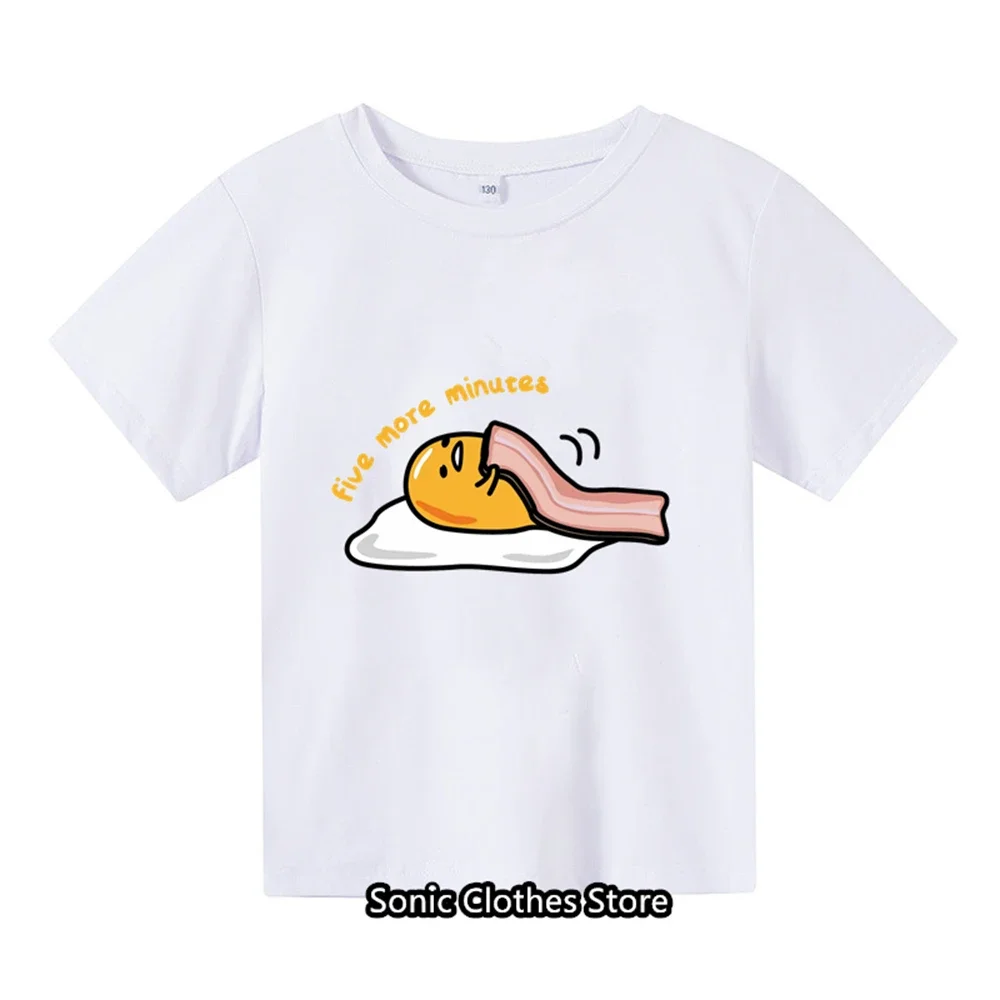 

Kids Gudetama Tshirt Summer Hello Kitty Kids Cartoon Girls Casual short-sleeved T-shirt Baby Boy Clothing Men Women Clothes