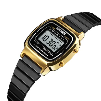 ساعات سوار فاخرة من الفولاذ المقاوم للصدأ ومقاومة للماء رقمية 11