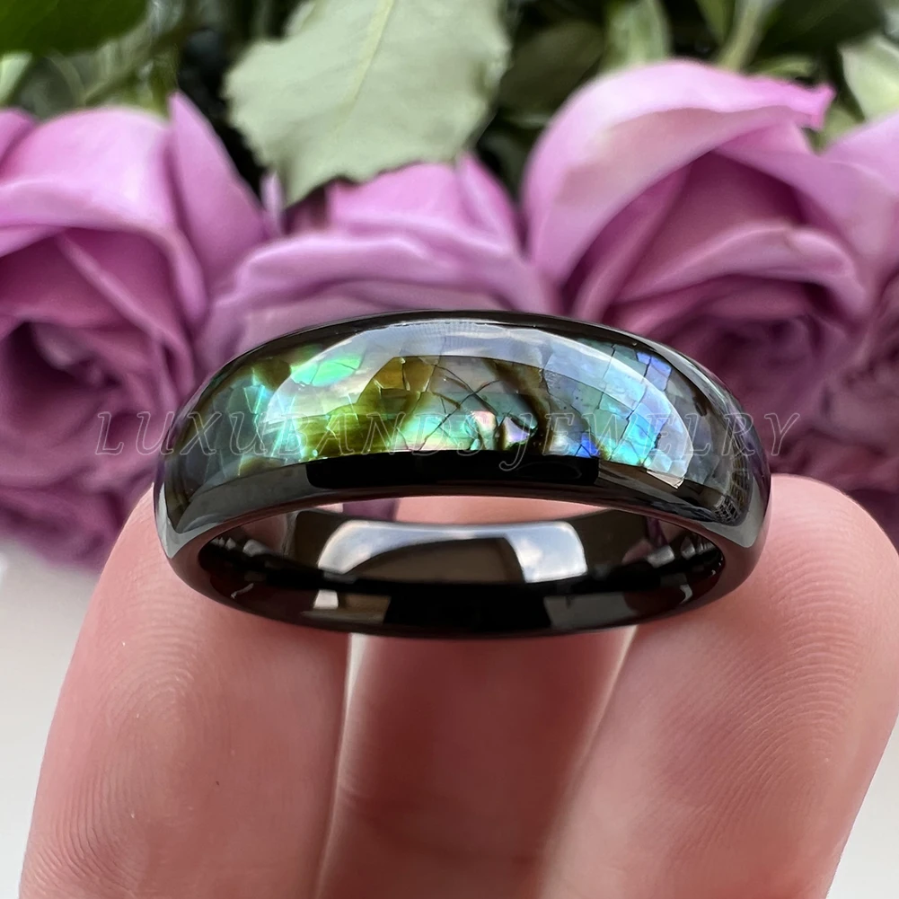 Tungsten Carbide Engagement Bands Tungsten Carbide Wedding Ring Abalone Rings Rings