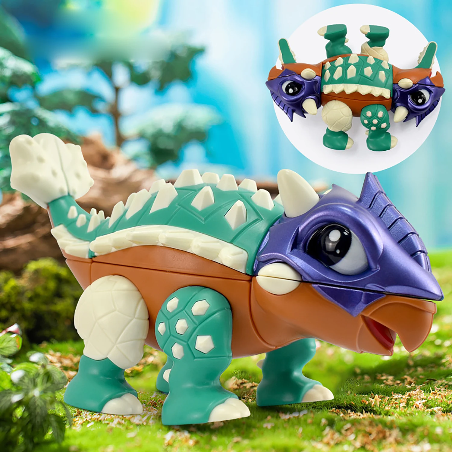 Ankylosaurus Dinosaur Heterosexual Magic Cube, Fun and Unique Children's Toys in Animal Shapes, Dinosaur Magic Cube Science 6