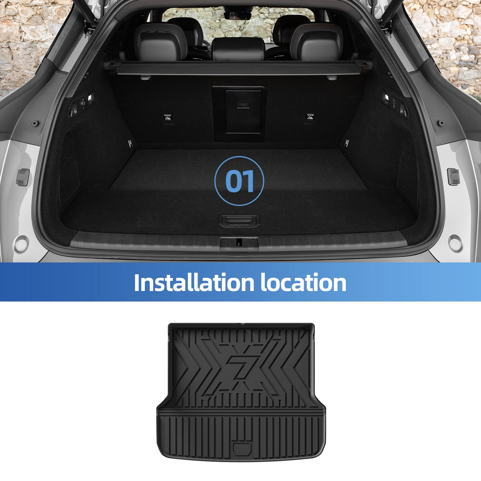 Zeekr 7X TPE Floor Mats & Cargo Liner Set (All-Weather) view 3