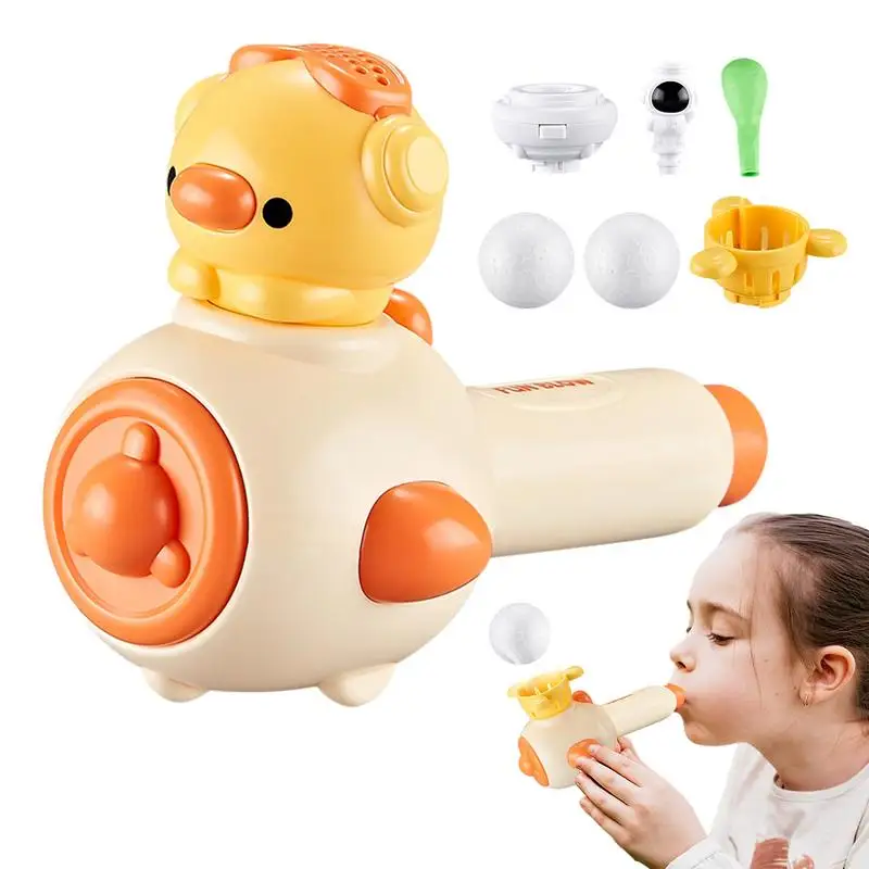 

Blowing Ball Breathing Exercise 3-in-1 Cute Duck Whistle Floating Blow Pipe Toy For Physics Knowledge Exercise Lung Capacity