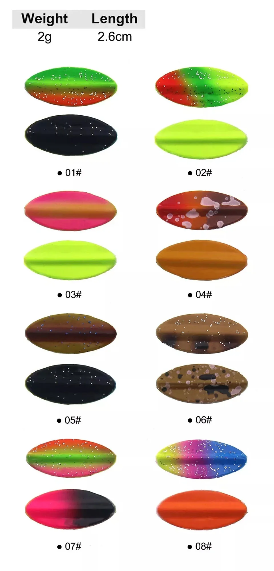 Description Picture 6 of itemSpinning Fishing Lures, Spinner Bait, Inline Spoon Trout Spoon, Spinnerbait, Jigging Metal, Rotating Jig, Artificial Bait, 2g