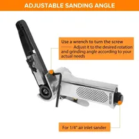 3/8 Inch Mini Air Belt Sander with Sanding Belts Heavy Duty Pneumatic Sanding Buffing Tools Air Angle Grinding Machine 330x10mm 2