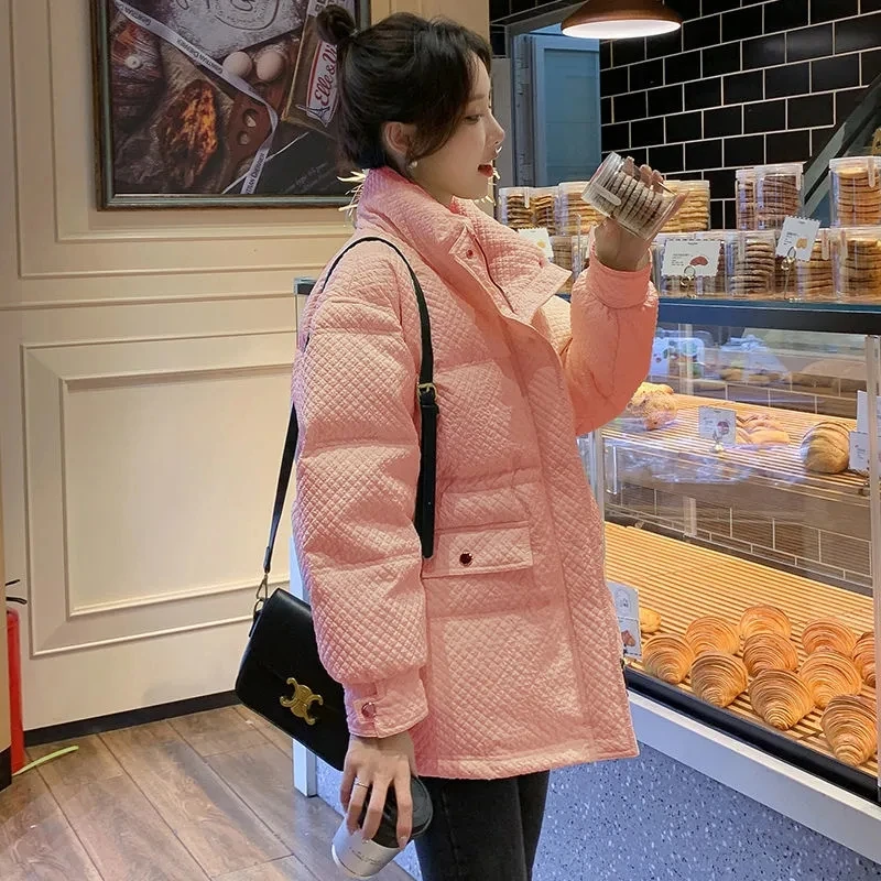 

White duck down jacket Female 2022 New Autumn Winter Korean Loose Thick Long Small Fragrance All-match Casual Womens Down Parkas
