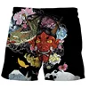 Trend Japanese Samurai Pattern Beach Shorts Summer Fashion Cool Mens Kids 3D Printed Swim Trunks Loose Streetwear Harajuku Pants 3