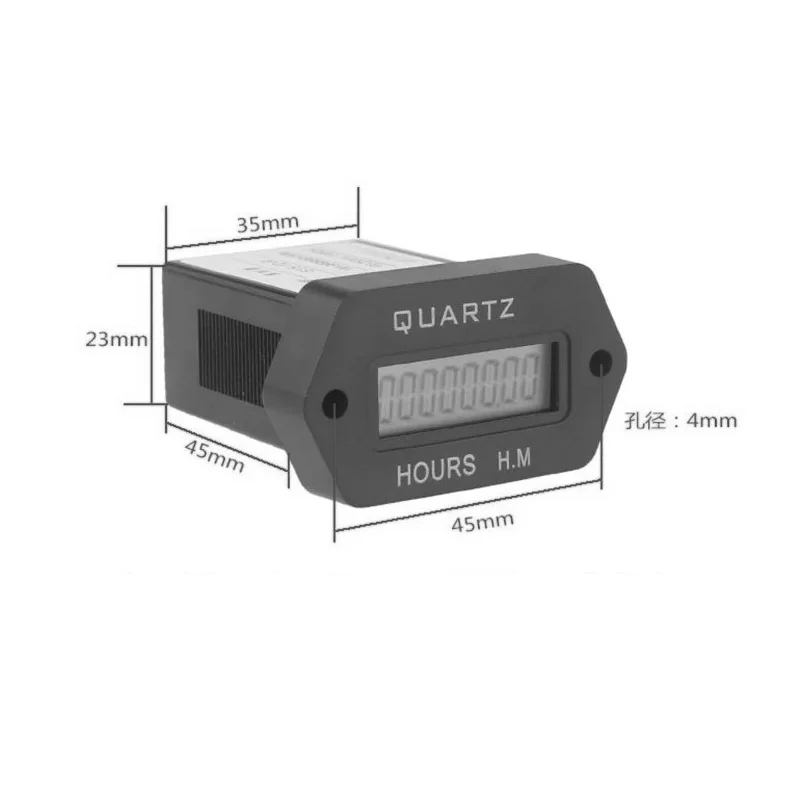 Digital Hour Meter,LCD Accumulate Timer,6-36V DC/AC  Hour Meter resettable Counter 999999.59H Snap in ,for Vehicle  Boat Truck 6