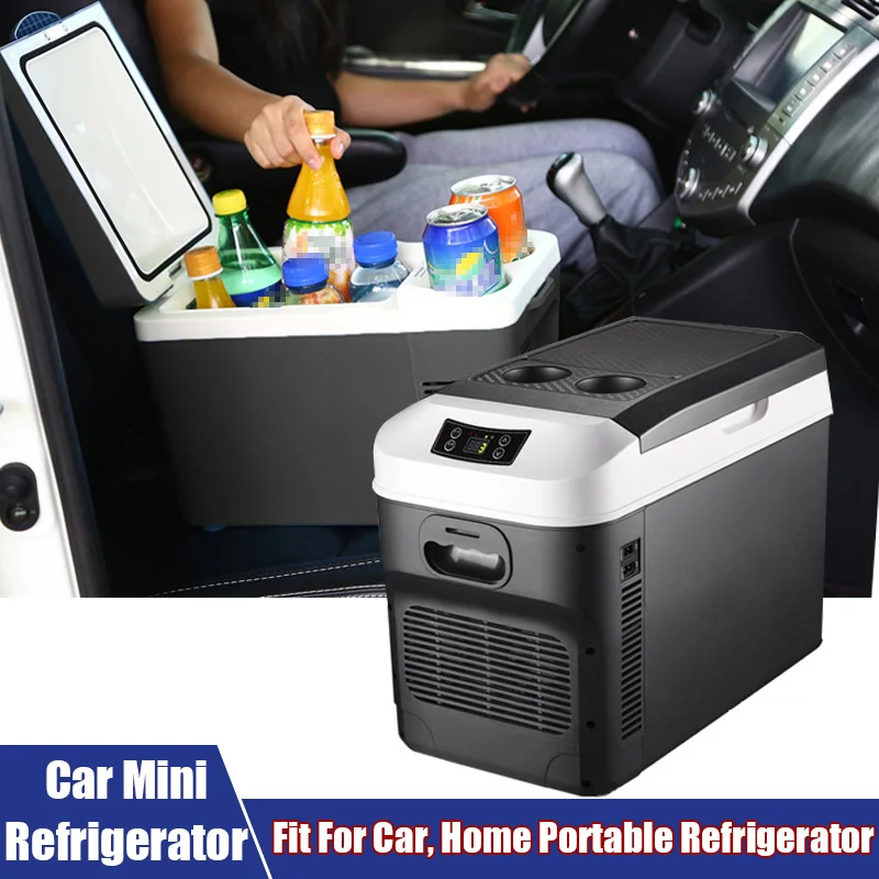 Mini Refrigerator Camping Refrigerator 15L Car Home Mini Refrigerator Portable DC12-DC24V UK 220V Food Drink Freezer Cooler Outdoor Picnic Food Cooling Warming Fridge