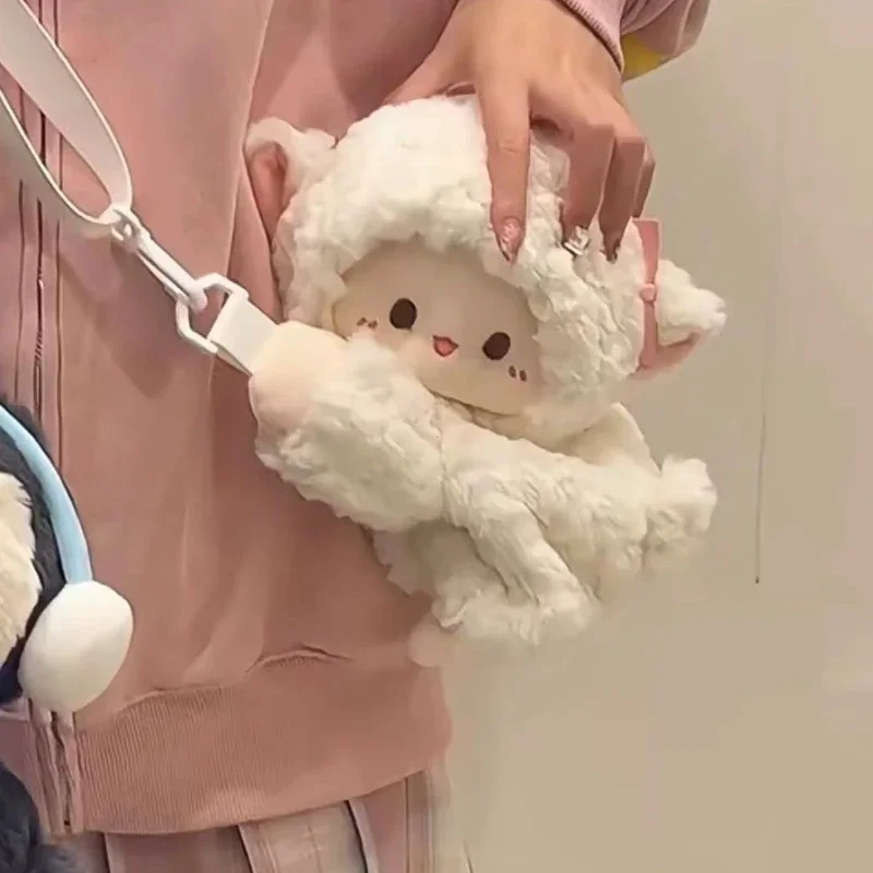 2026 Cute Womens Shoulder Bag Plush Fluffy Sheep Doll Casual Fashion Crossbody Bag Kawaii All-match Female Korean Popular Bag