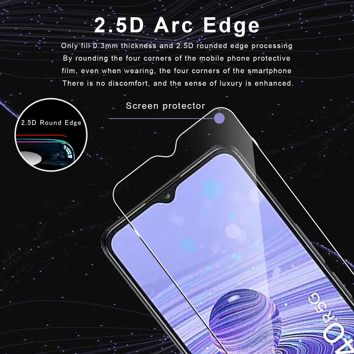 Premium Tempered Glass Screen Protector Film (2/4-Pack)