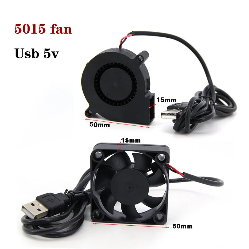 DC 5015 5V USB 5cm Blower Cooling Fan CPU Cooler 50MM Exhaust Fan For 3D Printer