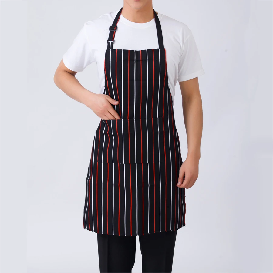 Cook Apron 1pc Adjustable Adult Striped Restaurant Chef Outdoor Camping Picnic Kitchen Apron