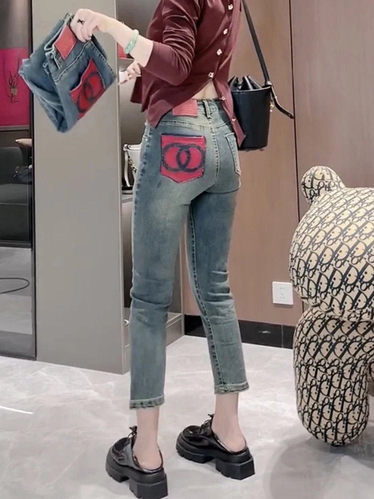 Y2kWomensJeans2023NewWomensPantsSpringAndFallLargeSize