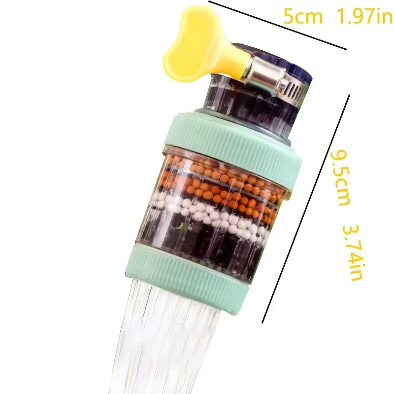 Faucet Water Filter, Removable Six Layer Faucet Filter Activated Carbon Water Filter Splash Proof Showerhead Water-saving Device