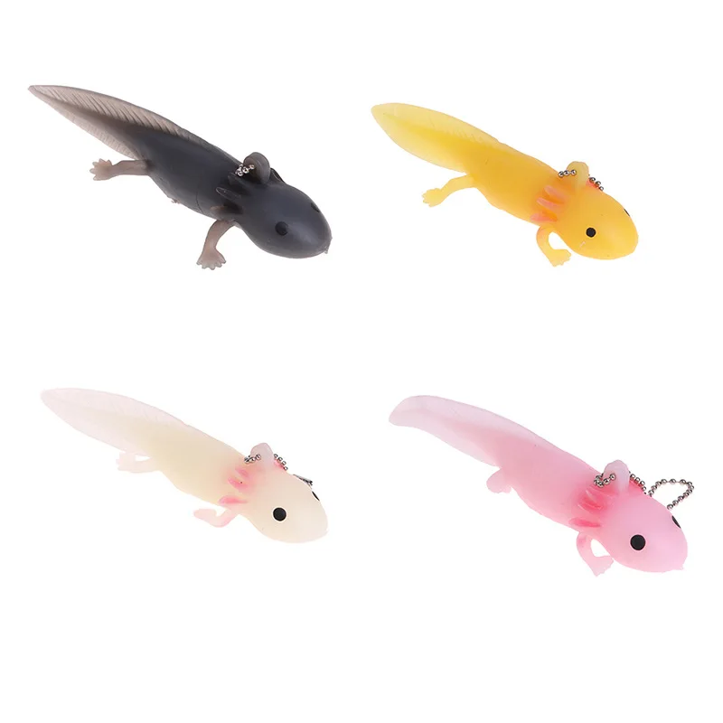 귀여운 Axolotl 키체인 감압 장난감, 애완동물, 도롱뇽 연인을 위한 매력 펜던트 키체인, 선물 가방 키링, 4 색