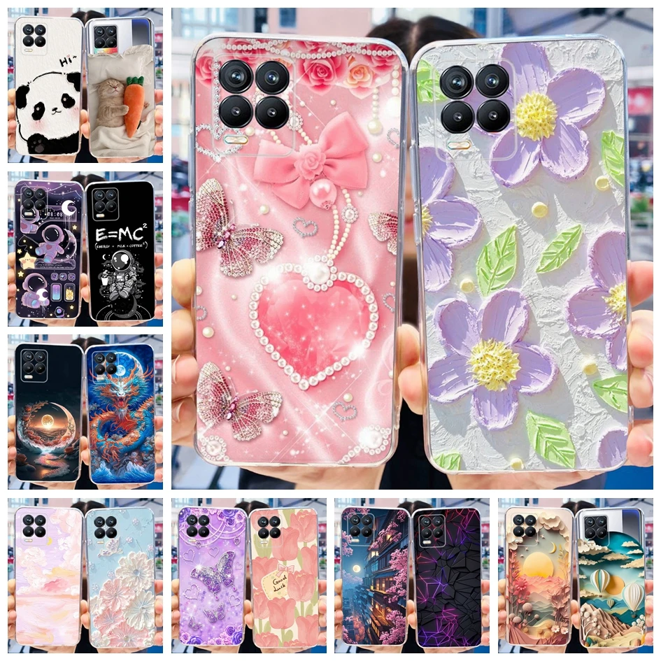 Fashion Flower Love Heart Soft Silicone Clear Phone Case Cover