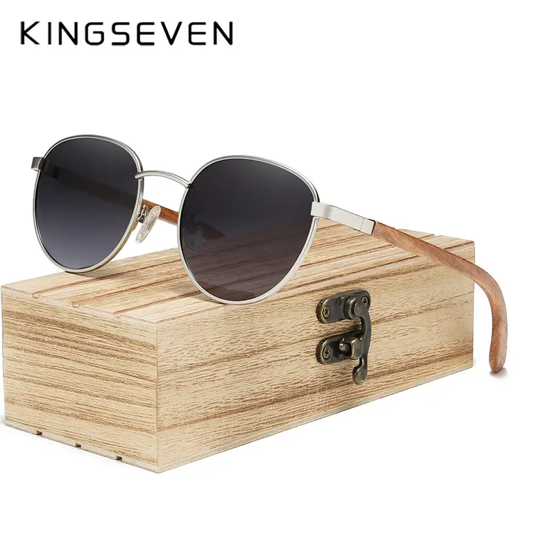KINGSEVEN Sunglasses For Men UV400 Polarized Women’s  Eyeglass Frame Natural Wood Fashion Sun Glasses  Protection Eyewear - Image 8