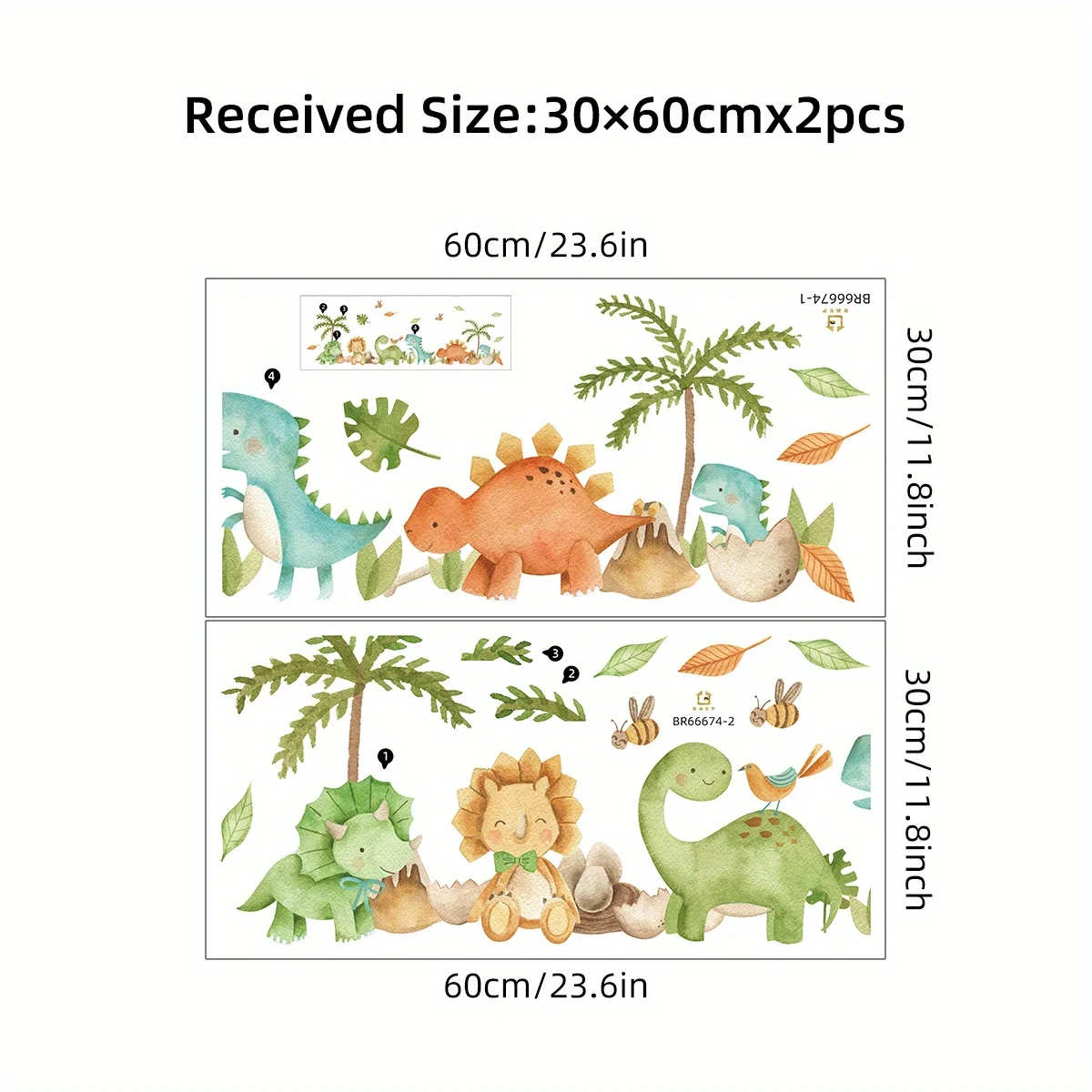 STICKERS MURAUX DINOSAURES, Stickers Muraux Animaux De Dessin Animé, EUR 14,53 - FR