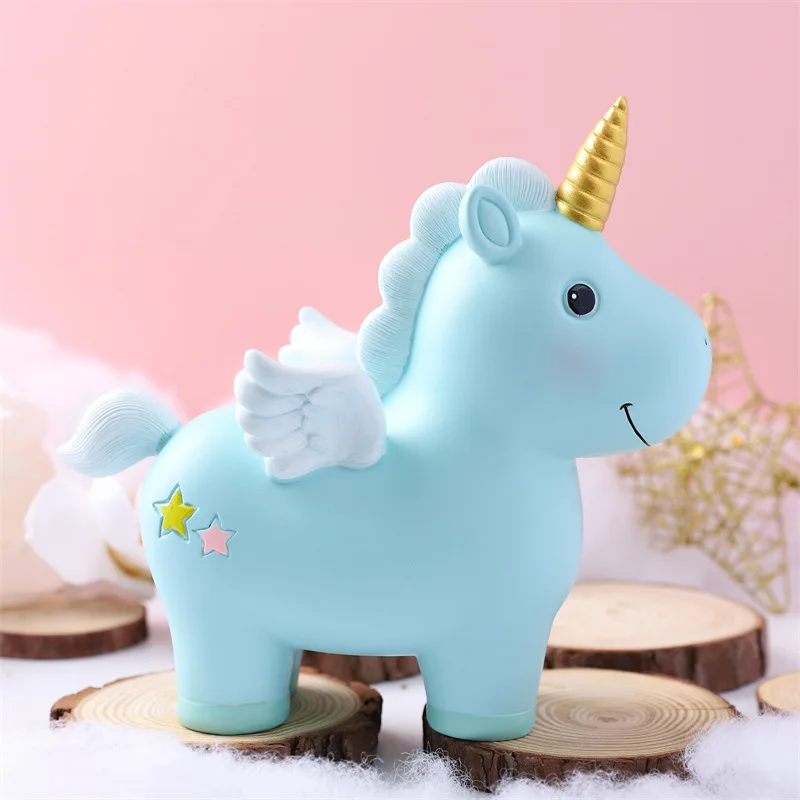 Princess Unicorn Piggy Bank for Kids Children Resin Cute Cartoon Animals Money Savings Box Coins Holder Storage Christmas Gift 6