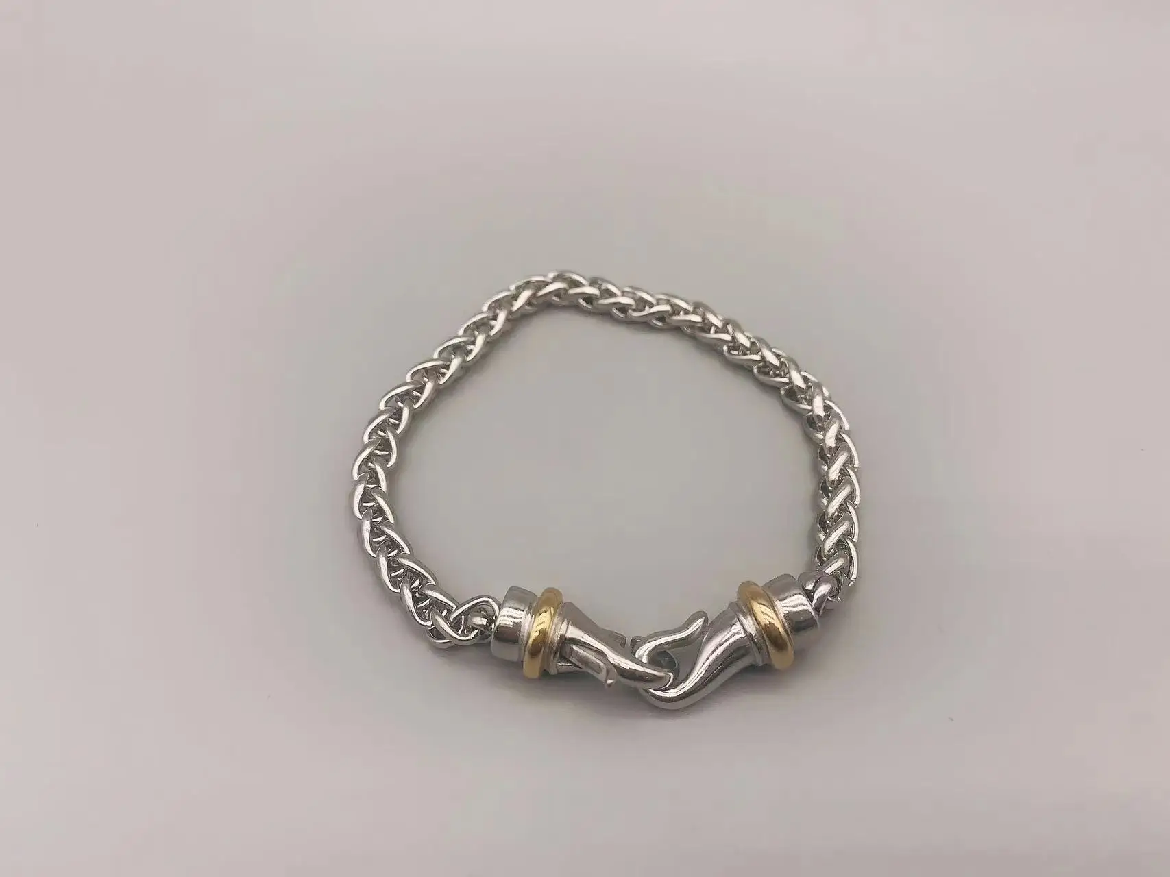 Le Han Jewelry Silver Twist Chain Men Bracelet With Lobster Clasp
