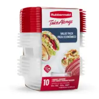 Rubbermaid TakeAlongs Food Storage Containers, 10 Piece Set, Red 1