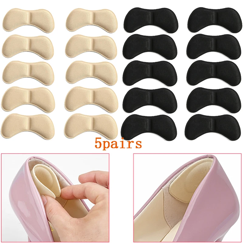 Heel Insoles Pain Relief Cushion Anti-wear Adhesive Feet Care Pads Heel Sticker Liner Grips Crash Insole Patch 5 Pairs,shoe insoles,heel cushion insole,heel patch insole,heel insoles,heel grips