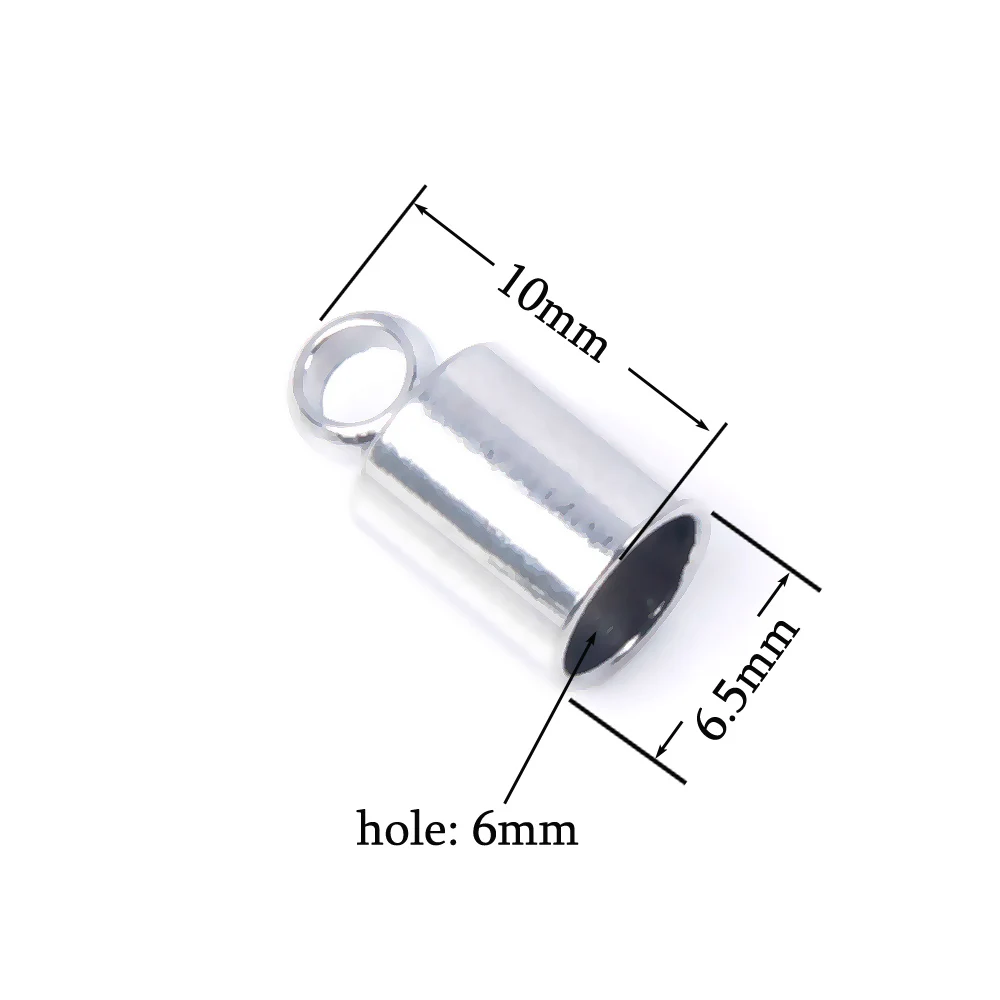 XHN 20 Stück Edelstahl-Endkappen für Lederband, Halskette, Armband, Quastenkappen, Verbinder für die DIY-Schmuckherstellung – Detail 11