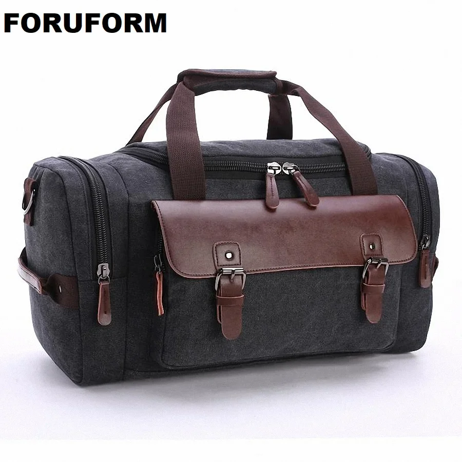 

Tote Handbag Leisure Canvas Travel Duffle Bags Men Travel Duffle Bags with PU Leather for Outside LI-1757
