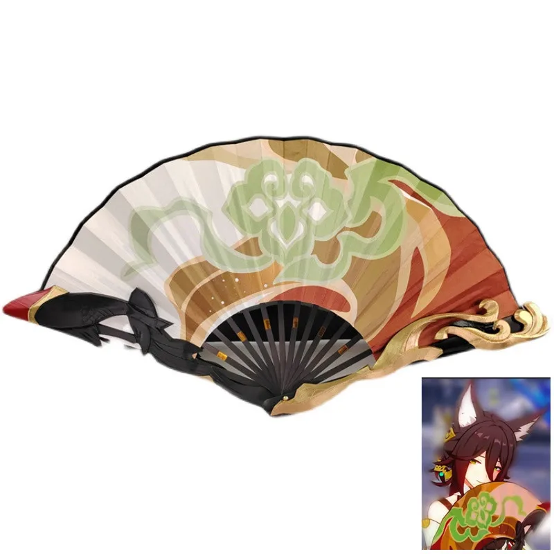 

New Game Star Rail Tingyun Cosplay Prop Costume Accessories Folding Fan For Game Party Custom Made Chinese Retro Prop Fan