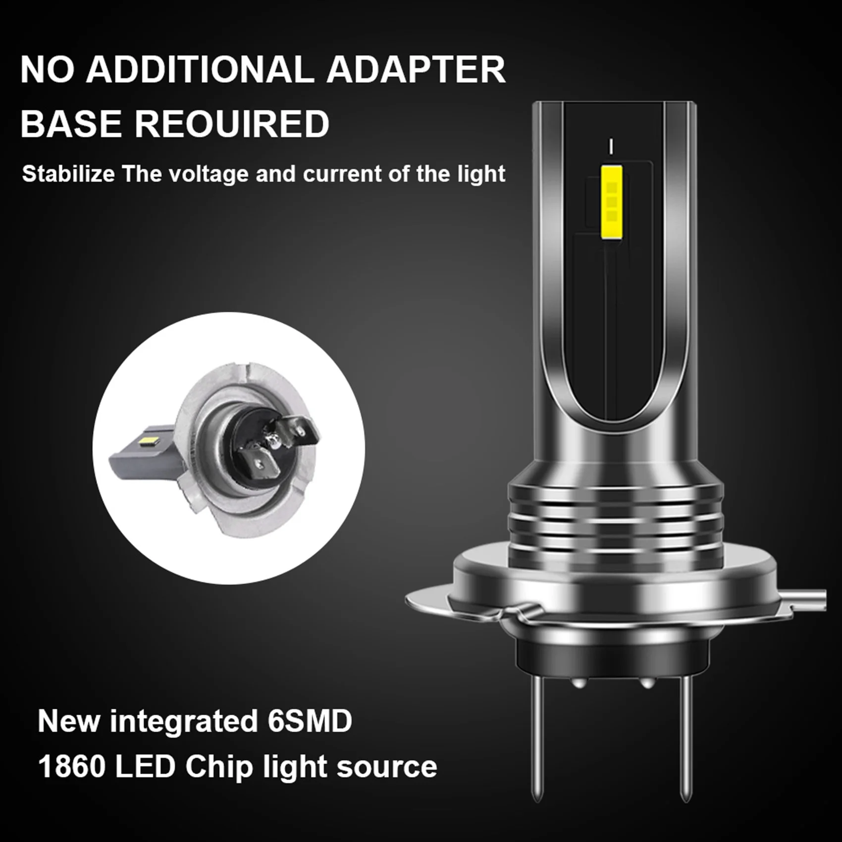 

2 шт., Автомобильные светодиодные лампы H7, 6000 К, 80 Вт