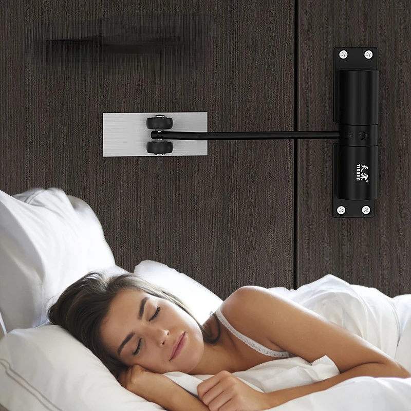 Simple Door Closers Household Cushion Door Closure Spring Hinge Silent Closer Invisible Automatic Closing Device Aluminum