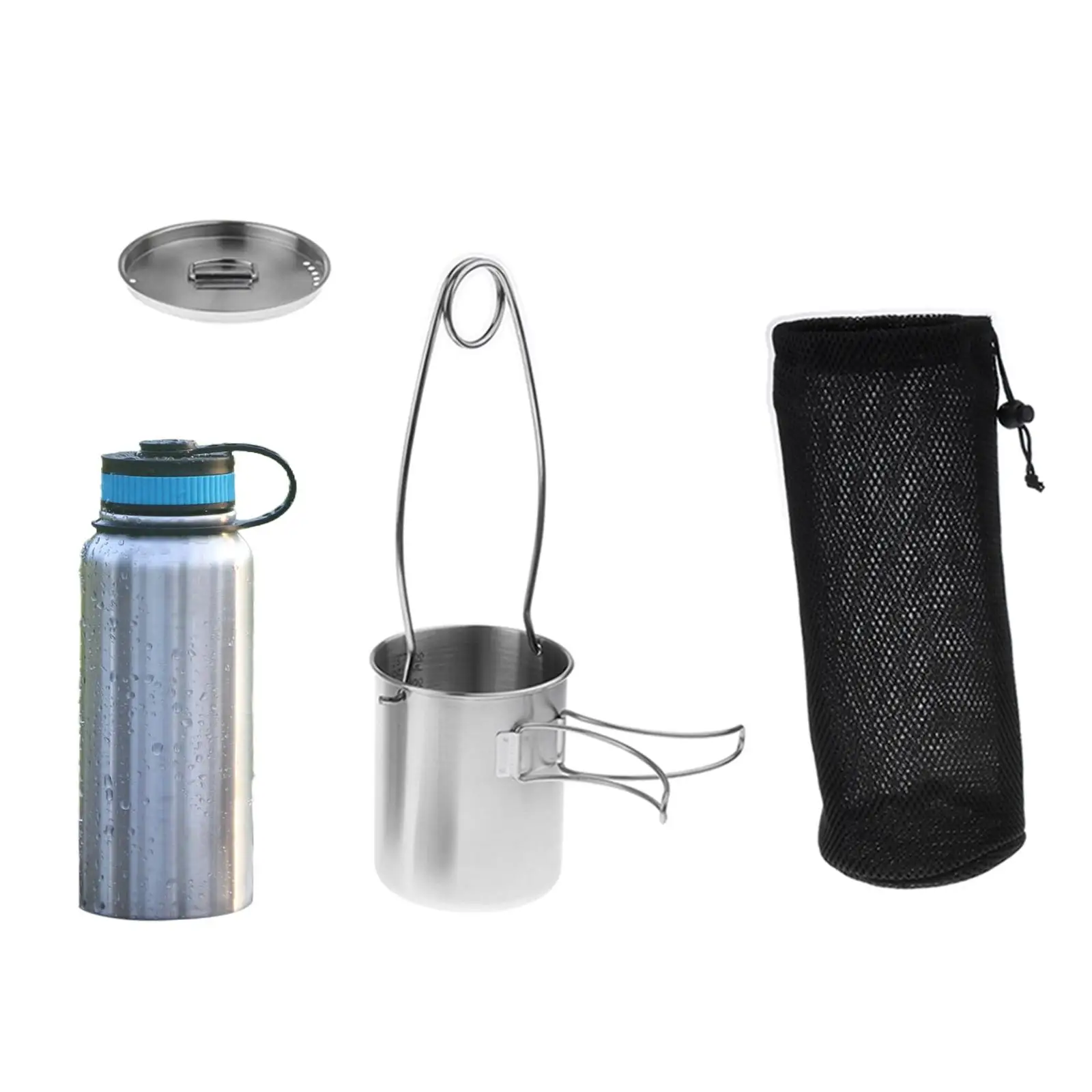 

Portable Outdoor Pot 1L Stainless Steel Bottle Bowl Picnic Cup