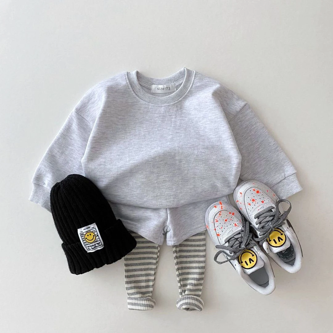 

Korean Baby Clothes Boys Girls Candy Color Sweatshirts+Pants 2pcs Sets Tracksuits Casual Fashion Kids Children Clothing Sets