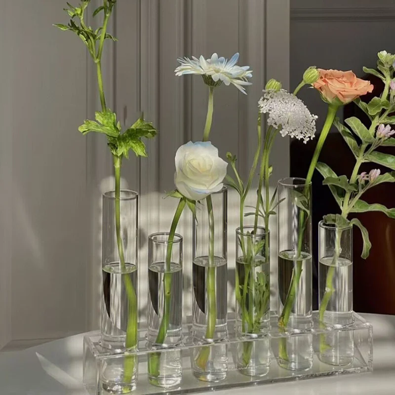 Hinged Flower Vase 6Pcs/8Pcs Clear Vases For Wedding Hydroponic Plant Vase  Glass Test Tube Flower Vase Flower Arrangement Vase - AliExpress