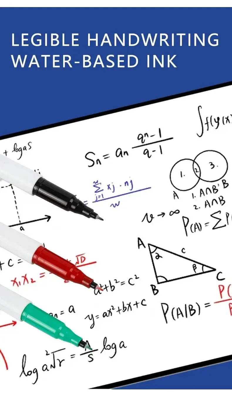 12 Farben/Set, ultrafeine Spitze, 0,5 mm trocken abwischbare Marker, löschbare Whiteboard-Marker für Schule, Büro, Planung, Whiteboard-Marker – Detail 1