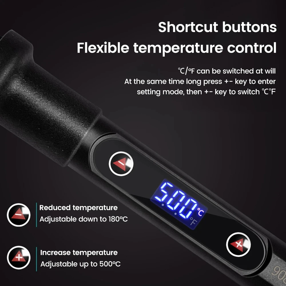 NEW Electric Soldering Iron 16IN1 80W LCD Digital Display 180-500 Adjustable Replaceable Head Soldering Iron Tin Pen Welding Kit 6