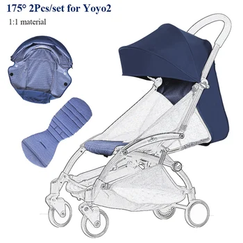 Babyzen Yoyo 캐노피 커버 쿠션, 유모차 후드 및 시트 라이너, YOYO2/YOYA 유모차 햇빛가리개, 1:1 원단 유모차 액세서리, 175 °