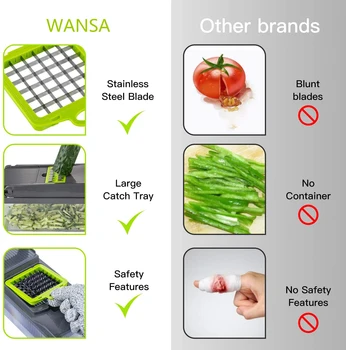 14 In 1 Multifunctional Vegetable Cutter Slicer With Basket Potato Chopper Carrot Grater Slicers Gadgets Kitchen Accessories 4