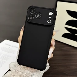 Shockproof Silicone Plain Soft Phone Case with Full Lens Protection for OPPO Reno16 Pro 5G (Black)
