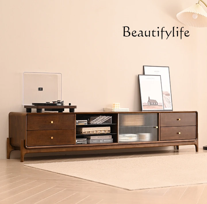 

Nordic Antique Style Solid Wood TV Cabinet Household Minimalist Audiovisual Cabinet