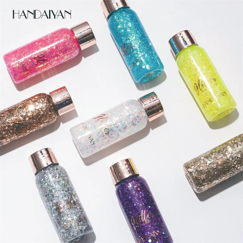 3 Colors/set Multifunctional Eye Glitter Cream Nail Hair Body Face Glitter Gel Flash Loose Sequins Cream Festival Glitter Deco 2