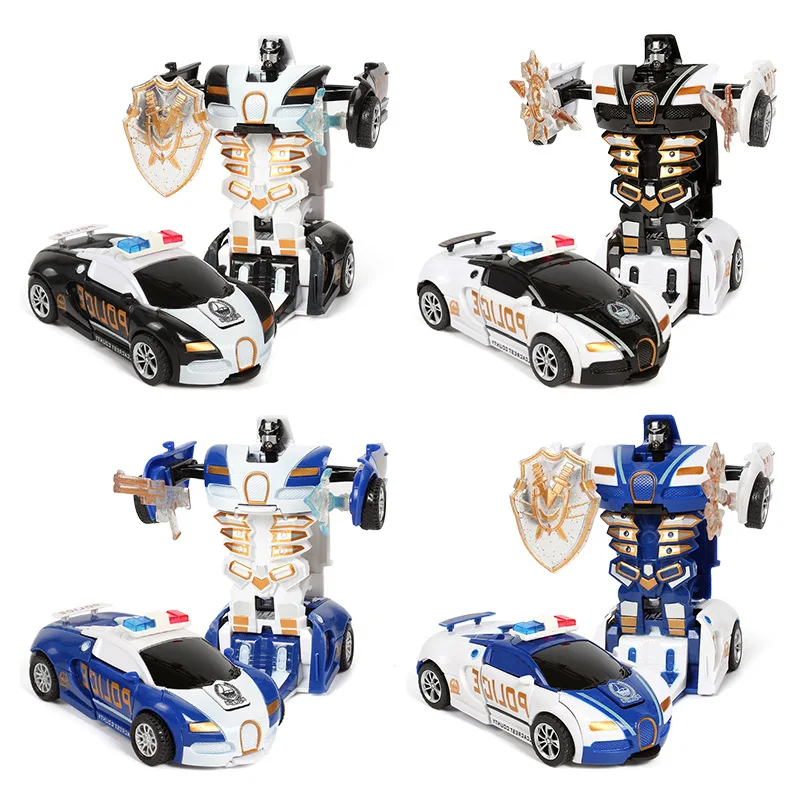 Kids Robot Car Toy One-key Deformation Car Toys For Children Automatic Transform Robot Plastic Robot Model Car Toy For Boys Gift new one key deformation car toys automatic transform robot plastic model car funny diecasts toy boys amazing gifts kid toy